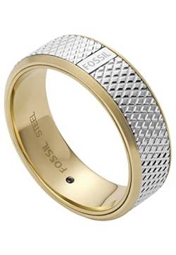 Fossil Ring Für Männer, Breite: 7.4mm Gold & Silber Edelstahlring, JF04195998 von Fossil