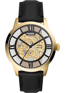 Fossil Townsman uhr für Herren, Automatikuhrwerk mit Edelstahl- oder Lederarmband, Gold-Ton, 44MM von Fossil