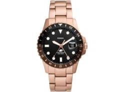 Quarzuhr FOSSIL "FOSSIL BLUE GMT, FS6027" Armbanduhren goldfarben (roségoldfarben) Herren Quarzuhren von Fossil