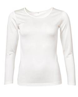 Damen Unterhemd Langarm, 100% Seide, FosterNatur, 92g/m² (L, Natur) von FosterNatur