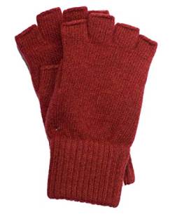 FosterNatur, Damen Fingerlose Wollhandschuhe, 100% Merino (Rot, Gr. 7) von FosterNatur