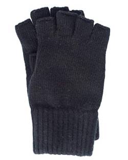 FosterNatur, Herren Handschuhe Fingerlos, 100% Wolle (Schwarz, 8) von FosterNatur