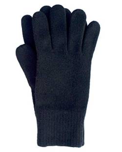 FosterNatur, Merino Herren Handschuhe/Fingerhandschuhe, 100% Wolle extrafine (8, Schwarz) von FosterNatur