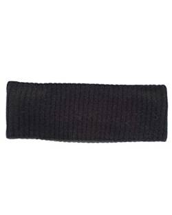 FosterNatur, Merino Stirnband Rippe mit Baumwollfutter, 100% Wolle (Schwarz) von FosterNatur