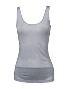 FosterNatur Damen Träger Top, 100% Seide (Silber, S) von FosterNatur