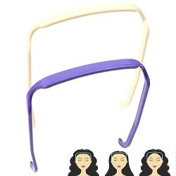 Alltag Unsichtbarer Haarreifen,Quadratisch Rutschfest Stirnbänder,Unisex Vielseitig Frisur Fixierwerkzeug(2 Stücke) (Color : White+Purple) von FouncY