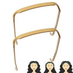 Curly Thick Hair Unsichtbarer Haarreifen,Anti-Rutsch Mode Sonnenbrillen-Stirnband,Haar-Accessoires Für Studium,Gesichtswaschen,Kosmetischen (Color : Gold(2PCS)) von FouncY