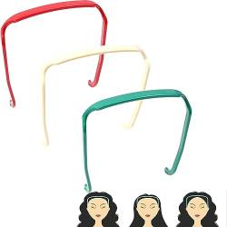 Unisex Unsichtbares Stirnband,Quadratisch Mode Unsichtbare Haarreifen Für Sport,Make-up,Outdoor Frisur Fixierwerkzeug (Color : White+Green+Red) von FouncY
