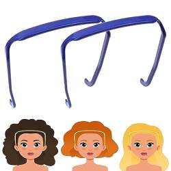 Unsichtbares Stirnbänder,Erhält Volumen Und Stylt Das Haar Ohne Kopfschmerzen Kunststoff Haarreifen,Studium Curly Thick Hair Headband (Color : Blue(2PCS)) von FouncY