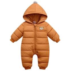 Fouyada Baby Schneeanzug,Jungen Strampler Winter Mädchen Spielanzug Mit Kapuze Verdicken Onesies Overall Wärme Jumpsuit Pyjama von Fouyada