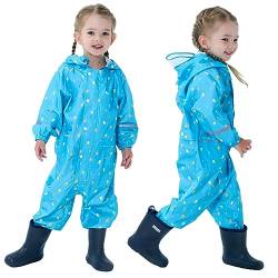 Fouyada Kinder Regenponcho Kleinkind Regenmäntel Jungen Mädchen Wasserdichte Overall Einteilig Regenjacken Netter Cartoon Regenbekleidung Outdoor von Fouyada