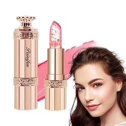 Blumenlippenstift - Feuchtigkeitsspendender, wasserfester, nicht haftender, farbwechselnder Kristall-Lippenstift - Sanftes Lippen-Make-up für Reisebankette, Lippenstift für Frauen als Geschenk Fowybe von Fowybe