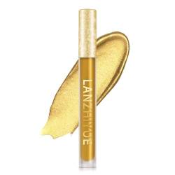 Gold Lipgloss | Wasserfester goldener flüssiger Lidschatten mit metallischem Glitzerglanz,2-in-1-Glitzer-Lidschatten-Make-up und langanhaltender flüssiger Lippenstift für Frauen und Mädchen, Fowybe von Fowybe