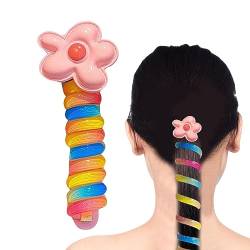 Haarbänder Spiralspule - Niedliche Haaraccessoires,Elastische Haargummis für Frauen, knitterfrei, spurlos, niedlicher Haarschmuck, Telefonschnur-Haargummis für dickes Haar, Pferdeschwanz Fowybe von Fowybe