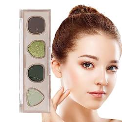 Make-up-Palette,4 Farben Matte Palette Lidschatten - Multifunktionales, wasserdichtes, langlebiges Make-up-Zubehör mit hoher Helligkeit für Teenager, Frauen, Mädchen, Jungen, Männer Fowybe von Fowybe