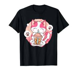 Katze Boba Tea Anime Kawaii Neko Bubble Tea Teen Girl Boba Cat T-Shirt von Fox Brother