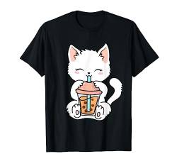 Katze Boba Tea Anime Kawaii Neko Bubble Tea Teen Mädchen Boba Cat T-Shirt von Fox Brother