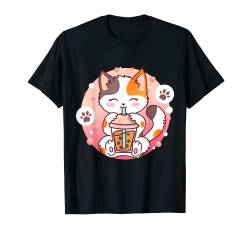 Katze Boba Tee Bubble Tea Kawaii Anime Japanisch Neko Mädchen Teen T-Shirt von Fox Brother