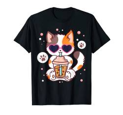 Katze Boba Tee Bubble Tea Kawaii Anime Japanische Neko Mädchen Teenager T-Shirt von Fox Brother