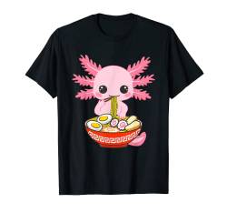 Kawaii Axolotl Essen Ramen Nudeln Anime Kinder Mädchen Teenager T-Shirt von Fox Brother