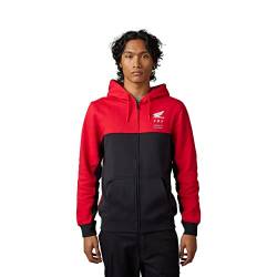 Fox Racing Herren X Zip Fox Honda Fleece-Hoodie mit Reißverschluss, Feuerrot, Large von Fox Racing