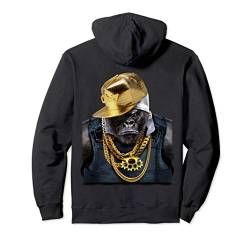 Rapper Gorilla im Hip Hop Style Outfit Pullover Hoodie von Fox Republic Design