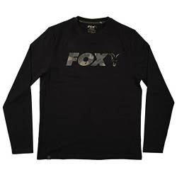 Fox Black/Camo Long Sleeve T-Shirt - Angelshirt, Größe:S von Fox