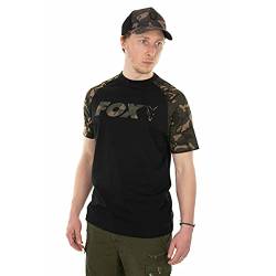 Fox Black/Camo Raglan T-Shirt - Angelshirt, Größe:XXL von Fox