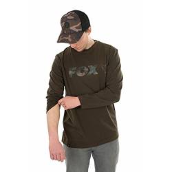 Fox Khaki/Camo Raglan Long Sleeve T-Shirt - Angelshirt, Größe:XXL von Fox