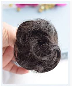 Haarnadel Curly kurze synthetische Haarverlängerung Chignon Donut Roller Bun Wig Claw Clip in Haarteil for Frauen Haarnadel Holz (Size : Black brown) von FrEshn