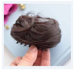 Haarnadel Curly kurze synthetische Haarverlängerung Chignon Donut Roller Bun Wig Claw Clip in Haarteil for Frauen Haarnadel Holz (Size : Dark brown) von FrEshn