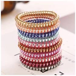 Stirnband Damen 10 teile/los Multicolor Telefonkabel Frauen Headwear Elastische Gummibänder Mädchen Pferdeschwanzhalter Haarschmuck 5cm Stirnband Damen Winter von FrEshn