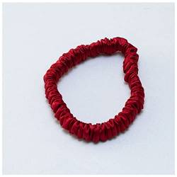 Stirnband Damen 100% reine Seidenhaar-Bügel-Krawatten-Seile Bands skirschige Gummiziten Pferdeschwanzhalter for Frauen Mädchen Haarschmuck Stirnband Damen Winter (Size : Red 1cm) von FrEshn