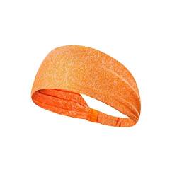 Stirnband Damen Elastische gestreifte Stirnbänder for Frauen Mädchen Sport Laufen Yoga Kopf Band Baumwolle Weit Haarband Turban Head Warp Haarschmuck Gesichtswaschstirnband (Size : Orange) von FrEshn