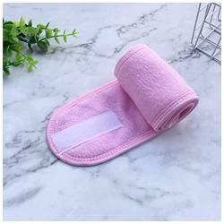 Stirnband Damen Kopfbänder einstellbar breites Haarband Yoga Spa Badewanne Dusche Make-up waschen Gesicht Kosmetik Stirnband for Frauen Damen Make-Up-Zubehör Gesichtswaschstirnband (Color : Pink, Si von FrEshn