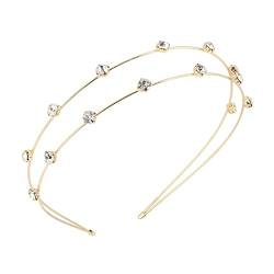 Stirnband Damen Kristall stirnband for frauen schmetterling doppelt haarband moon star eingelegter strass haar bands haarschmuck Gesichtswaschstirnband (Size : Gray) von FrEshn