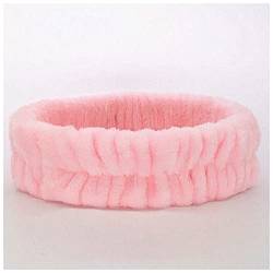 Stirnband Damen Leopard Make-up waschen Gesicht Stirnbänder for Frauen Korallen Fleece Bogen Dot Haarband Turban Knoten Elastische Headwrap Mädchen Haarschmuck Gesichtswaschstirnband (Size : Peach) von FrEshn