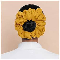 Stirnband Damen Malaysian Bündel Haarbindung for muslimische Frauen Chiffon Gummiband Schöne Hijab Volumizing Scrunchie Große Kopftuch Zubehör Stirnband Damen Winter (Size : Yellow) von FrEshn