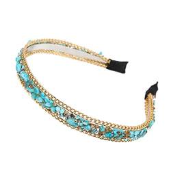 Stirnband Damen Mode Goldketten Hair Bands Reifen for Frauen Stirnband Haarband Mädchen Haarschmuck Elegante schicke Haarverzierung Gesichtswaschstirnband (Size : SD0016-5) von FrEshn