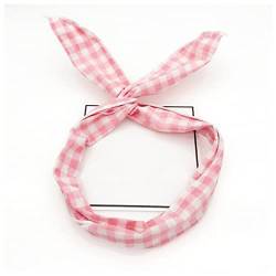 Stirnband Damen Multi mit einstellbaren Stirnbändern Frauen Haarband Metalldraht Kreative Mädchen Kopfband for Gesicht Waschansicht Haarschmuck Gesichtswaschstirnband (Size : Plaid Pink) von FrEshn