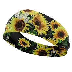 Stirnband Damen Sommer frauen haarbands gedruckt yoga sport sport waschen das Gesicht stirnband sonnenblume elastizität modische haare stirnbänder for frau Gesichtswaschstirnband (Size : TD02-1) von FrEshn