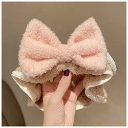 Stirnband Damen Waschen von Gesicht Haarhalter Haarbänder Weiche Warme Korallen Fleece Bogen Tierohren Stirnband for Frauen Mädchen Turban Mode Haarschmuck Gesichtswaschstirnband (Color : Pink bow 2 von FrEshn