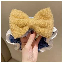 Stirnband Damen Waschen von Gesicht Haarhalter Haarbänder Weiche Warme Korallen Fleece Bogen Tierohren Stirnband for Frauen Mädchen Turban Mode Haarschmuck Gesichtswaschstirnband (Color : Yellow bow von FrEshn