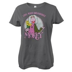 Fraggle Rock Offizielles Lizenzprodukt Mokey - Love Peace and Radishes Frauen T-Shirt (Dunkelgrau), Medium von Fraggle Rock