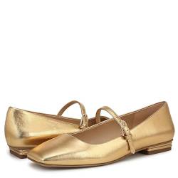 Franco Sarto Damen Tinsley Flats Mary Jane Schuh, metallic-goldfarben, 38.5 EU von Franco Sarto