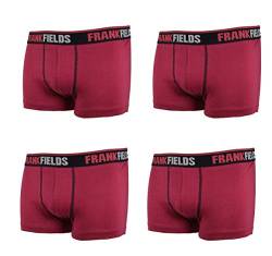 Frank Fields 4 Boxershorts Herren Boxer 5/M - weinrot mit breitem elastischem Gummibund und Schriftzug Boxershorts mikrofader geblümte Unterhose Retropants Herren weiß Retropants Unterhosen männer von Frank Fields