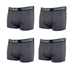 Frank Fields 4 Boxershorts Herren Boxer 7/XL - grau mit breitem elastischem Gummibund und Schriftzug Unterhosen Boxer Grösse Unterwäsche Slip Markenware Marke 5 6 7 8 9 10 M L XL XXL 3XL XXXXL von Frank Fields