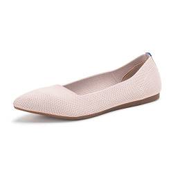 Frank Mully Frauen Spitze Zehe Ballett flach Strickkleid Schuhe Low Wedge Flache Schuhe Komfort Slip On Flats Schuhe für Frau Klassische weiche Schuhe von Frank Mully