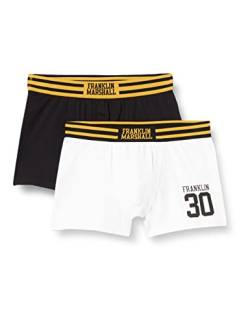 Franklin & Marshall Herren Boxer-I101294 Boxershorts, White/Black/Gold, XL , 2er Pack von Franklin & Marshall