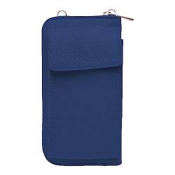 FrasiBags Geldbörse und Handy aus Leder, hergestellt in Italien, blau, 10x19.5x5cm von FrasiBags